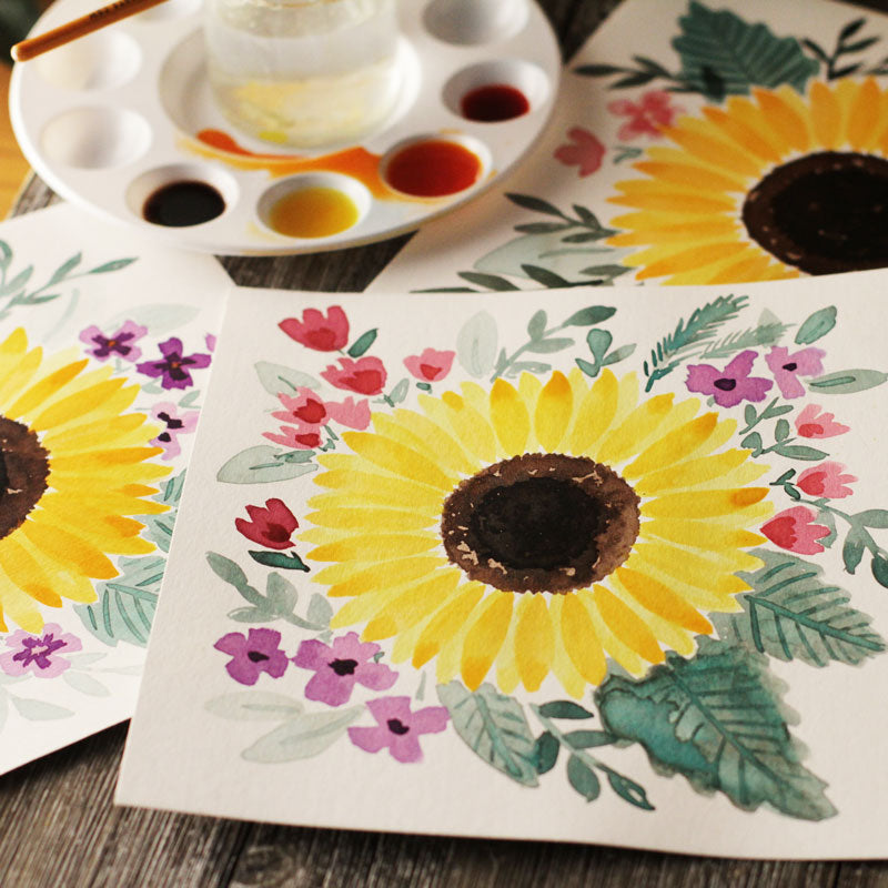 Sunflowers In Watercolour