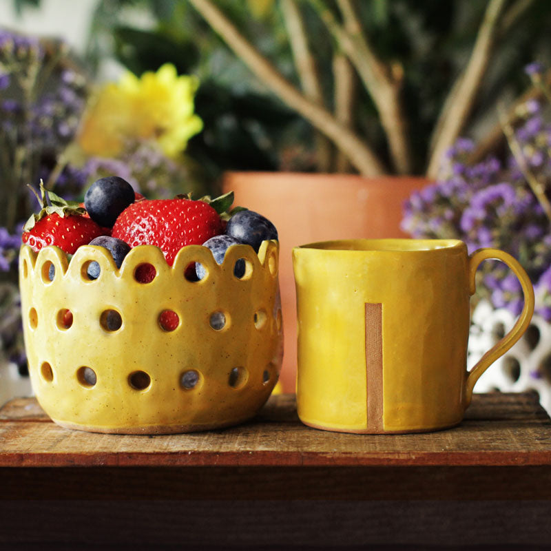 Sunny Mug and Berry Basket